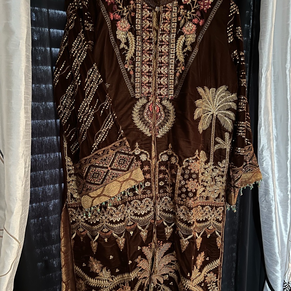 A brown gown by Xenia